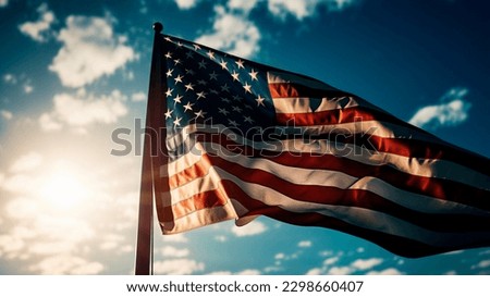 National flag day. America. United States of America. Bright, festive stylized illustration. Greeting card. national flag day.  Royalty-Free Stock Photo #2298660407