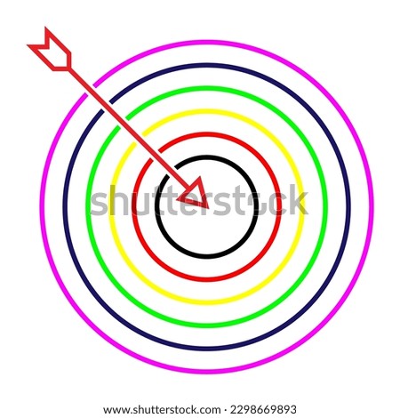 Vector Rainbow Target Concept Icon.