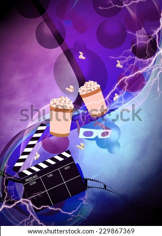 Cinema, movie, cinematography advert poster or flyer background with empty space