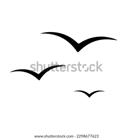 Clip Art Of A Black Birds.