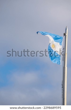 Argentinian flag in Ushuaia, Tierra del Fuego