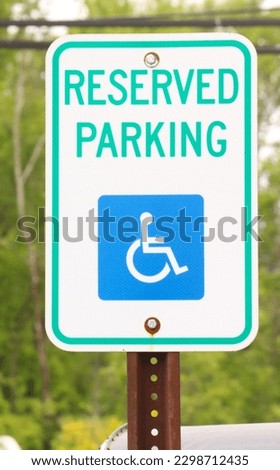 Reserved Parking for Handicapped Traffic Sign