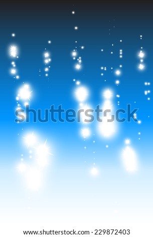 Stars falling background vector blue template - Vector falling  glitters blue background illustration