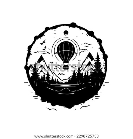 A charming hand-drawn travel illustration featuring a compass, globe, and various iconic landmarks, perfect for a travel logo design