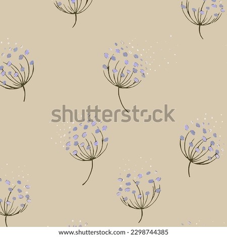 Seamless pattern suitable for textile and graphic designed on the theme of twigs and sprouts.