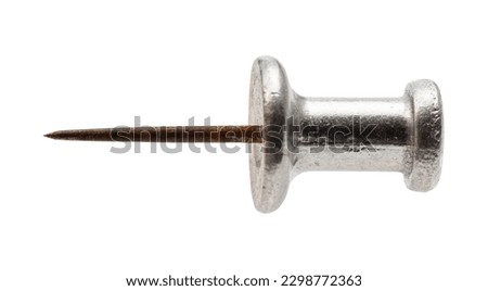 vintage steel push pin isolated on white background Royalty-Free Stock Photo #2298772363
