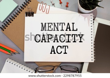 The act of mental disability is shown with text on a white background. Royalty-Free Stock Photo #2298787955