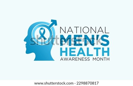 Men's health month is observed every year in june. June is national men's health awareness month. Vector template for banner, greeting card, poster with background. Vector illustration.