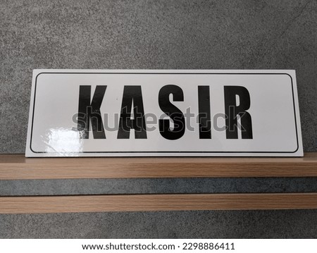 cashier sign on the dental clinic 