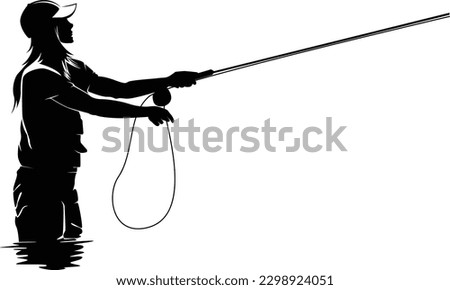 Fly fisherman fishing.graphic fly fishing.clip art black fishing on white background.
flying eagle silhouette - Vector