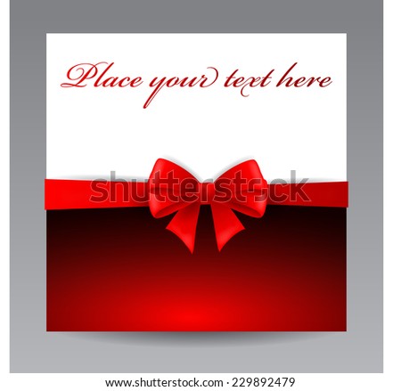 Red greeting card with bow