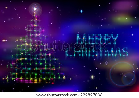 stylized Christmas tree greeting card template