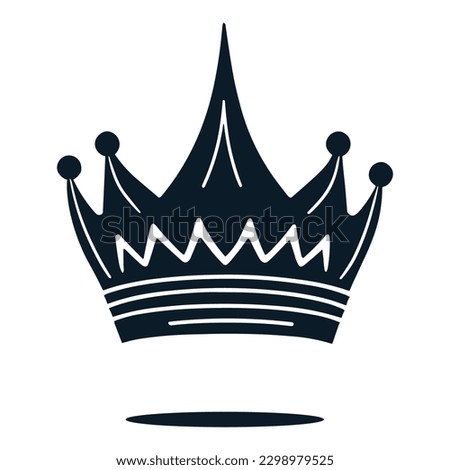 Simple crown silhouette icon logo
