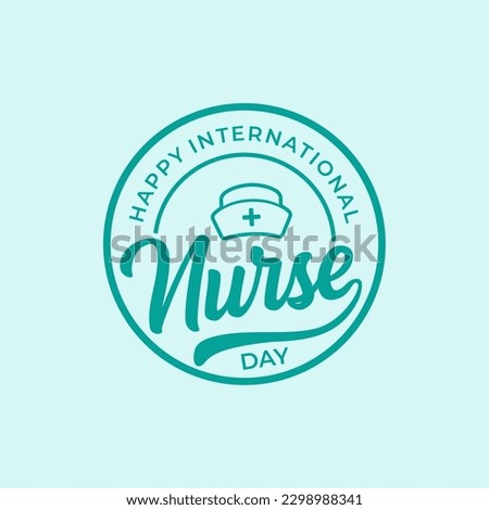 Happy International Nurse Day vector nurses day icon or sign design template 12th May of each year. National Nurses week banner poster background template vector illustration.