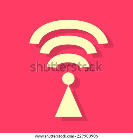 radio signal antenna flat icons design vector shadow color object