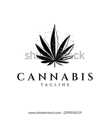 Cannabis vintage logo design vector illustration