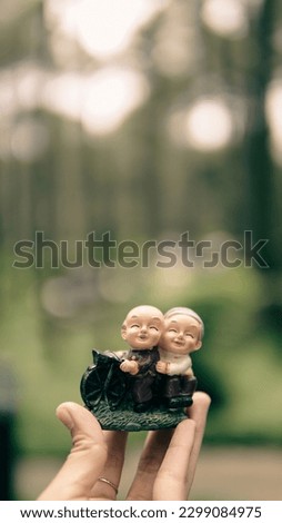 a pair of old pillion doves are happy every time Royalty-Free Stock Photo #2299084975
