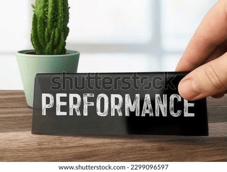 Text Performance writen on black table card