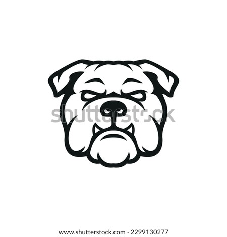 bulldog dog head logo icon vector illustration