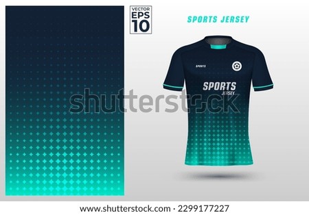 T-shirt sport design template for soccer jersey with halftone background. Sport uniform in front view. Tshirt mock up for sport club. Vector Illustration