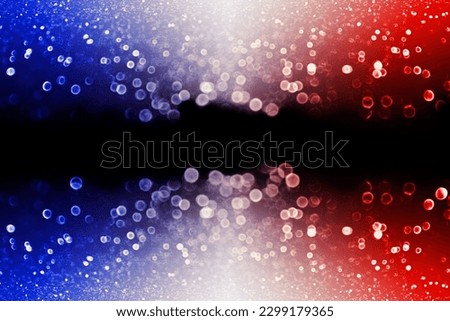 Patriotic red white blue glitter sparkle confetti background, July 4th 14 fireworks, memorial flag, USA fourth 4 labor day sale, elect president vote or abstract veteran patriot american party invite Royalty-Free Stock Photo #2299179365