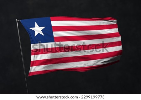 Liberia flag isolated on black background with clipping path. flag symbols of Liberia. flag frame with empty space for your text.