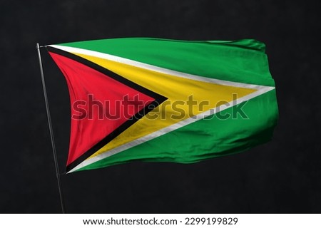 Guyana flag isolated on black background with clipping path. flag symbols of Guyana. flag frame with empty space for your text.