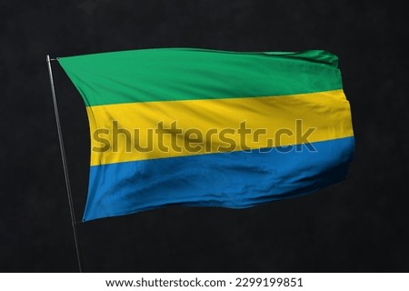 Gabon flag isolated on black background with clipping path. flag symbols of Gabon. flag frame with empty space for your text. Royalty-Free Stock Photo #2299199851