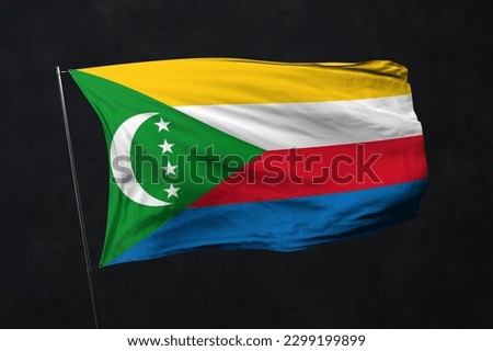 Comoros flag isolated on black background with clipping path. flag symbols of Comoros. flag frame with empty space for your text.