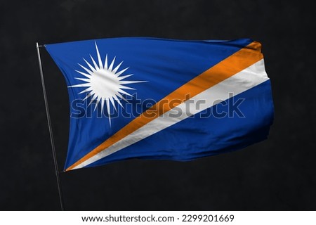 Marshall Islands flag isolated on black background with clipping path. flag symbols of Marshall Islands. flag frame with empty space for your text.
