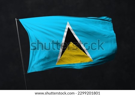 Saint Lucia flag isolated on black background with clipping path. flag symbols of Saint Lucia. flag frame with empty space for your text.