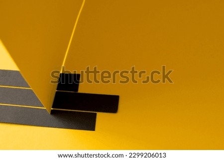 Abstract 3d black and yellow background with copy space