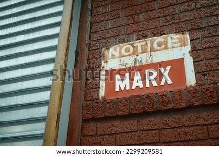 No Marx sign, in Red Hook, Brooklyn, New York