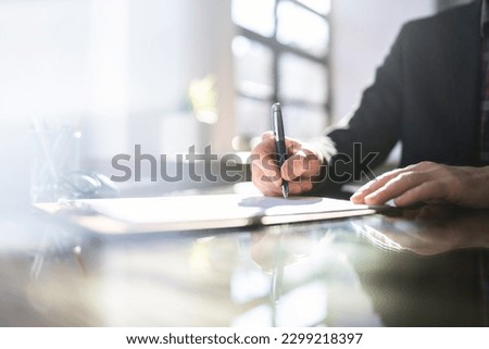 Signing Business Contract Document Or Agreement With Lawyer