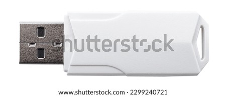 White usb flash drive isolated on the white background Royalty-Free Stock Photo #2299240721
