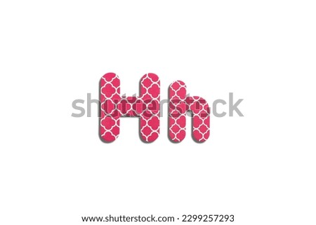 Alphabet letter H on a white isolated background. Top view, flat lay.