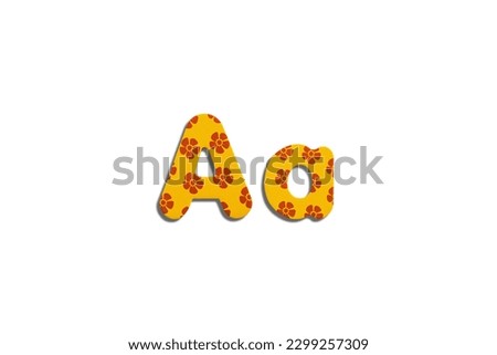 Alphabet letter A on a white isolated background. Top view, flat lay.