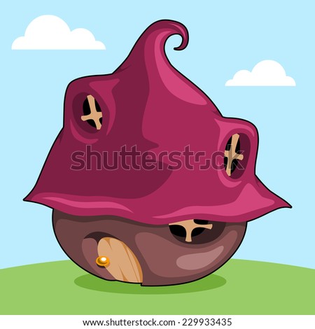 little gnome house on sky background