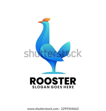 Rooster logo design vector gradient colorful