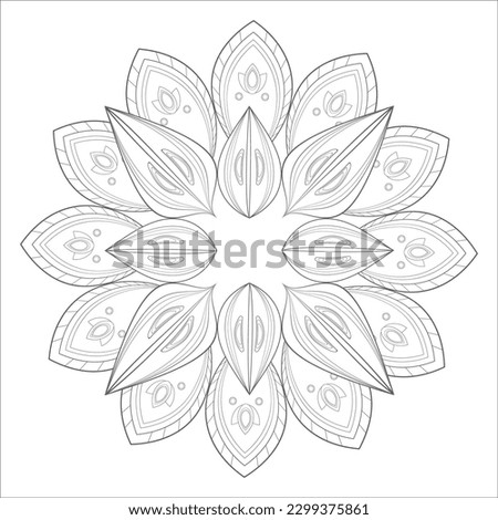 Decorative Doodle flowers in black and white for coloring page, cover, wedding invitation, greeting card, wall art and wallpaper. Hand drawn sketch for adult anti stress coloring page