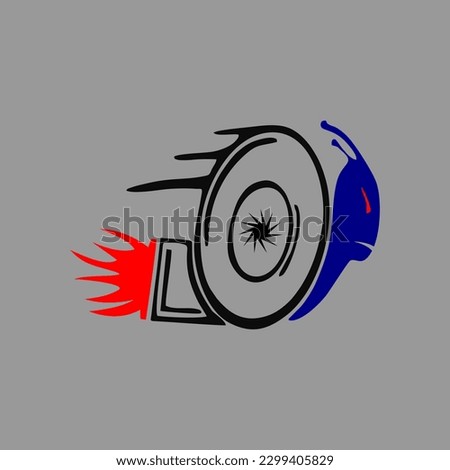 Snail with turbos speed logo