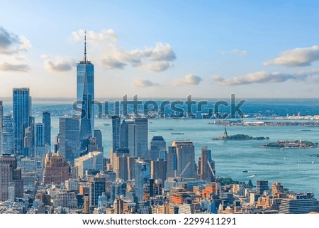 The skyline of New York City, United States Royalty-Free Stock Photo #2299411291