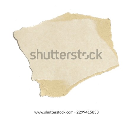 a sheet of paper torn to pieces isolated on white background  Royalty-Free Stock Photo #2299415833