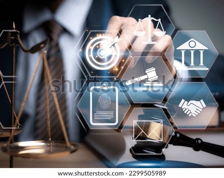 Justice lawyers with Judge gavel, Businessman in suit or lawyer Hiring lawyers in the digital system. Legal law, prosecution, legal adviser, lawsuit, detective, investigation,legal consultant.	
