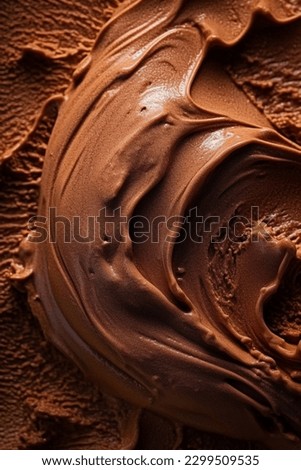 Melted chocolate ice cream macro background. Textured, Liquid, Sweet Sauce