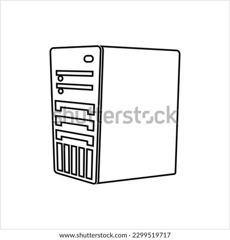 Computer Server Icon, Design Vector Art Illustration