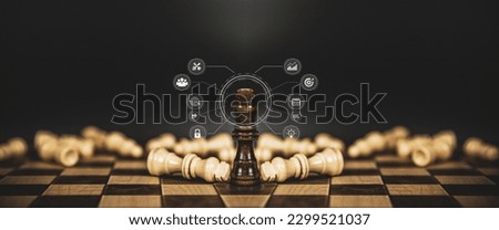 King chess pieces on falling chess concepts of leadership or wining challenge battle fighting of business team player and risk management or human resource or strategic planning.