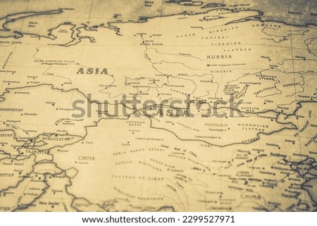 Asia on map of the world Royalty-Free Stock Photo #2299527971