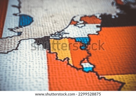 Belgium on Europe map background