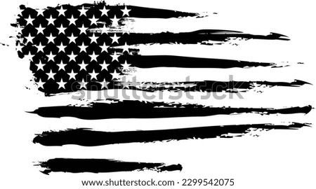 Vector Of The Distressed American Flag	
